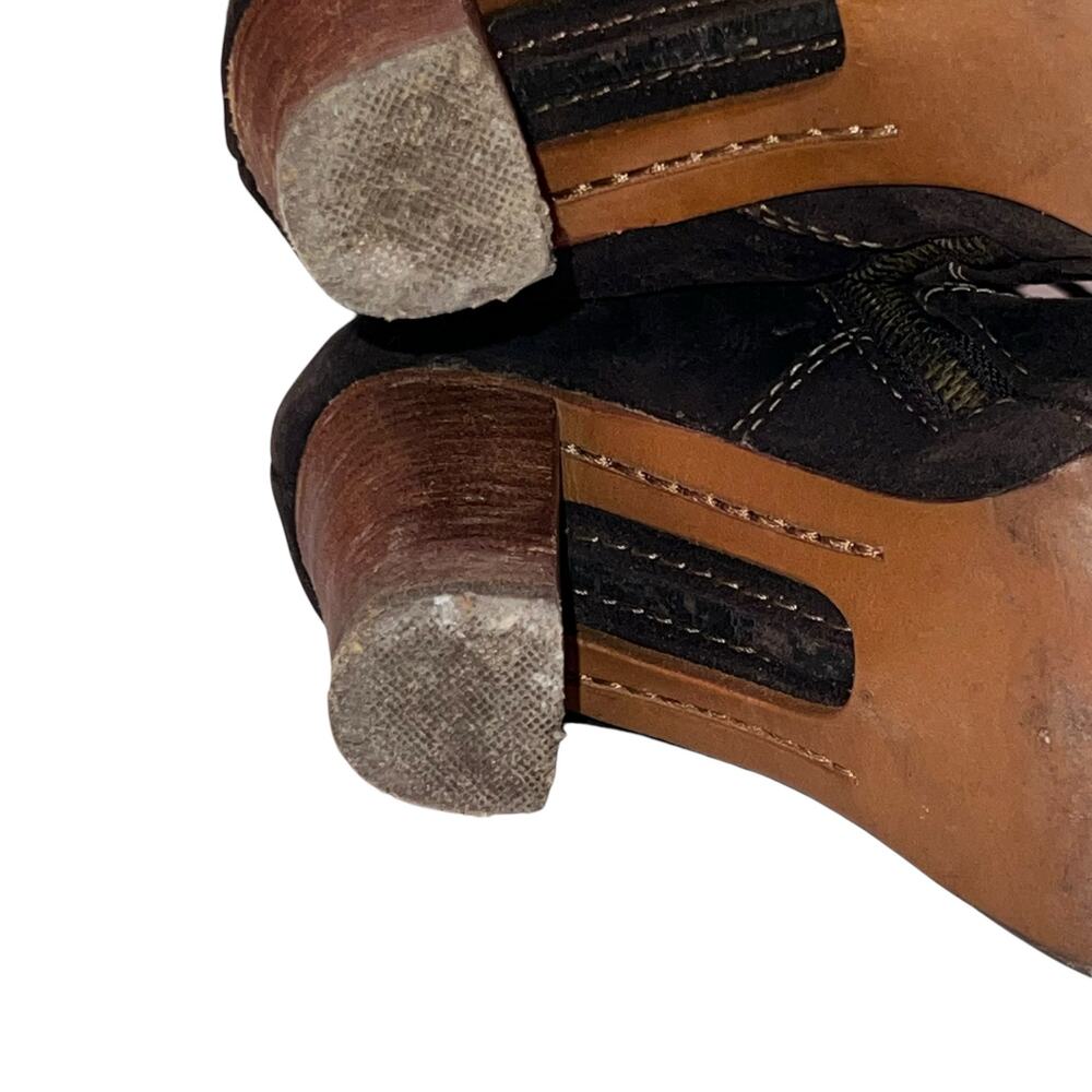 Frye Lace Villager Tall Brown Distressed Leather Lace-up Heeled Boots 6.5 77610 - Picture 10 of 12